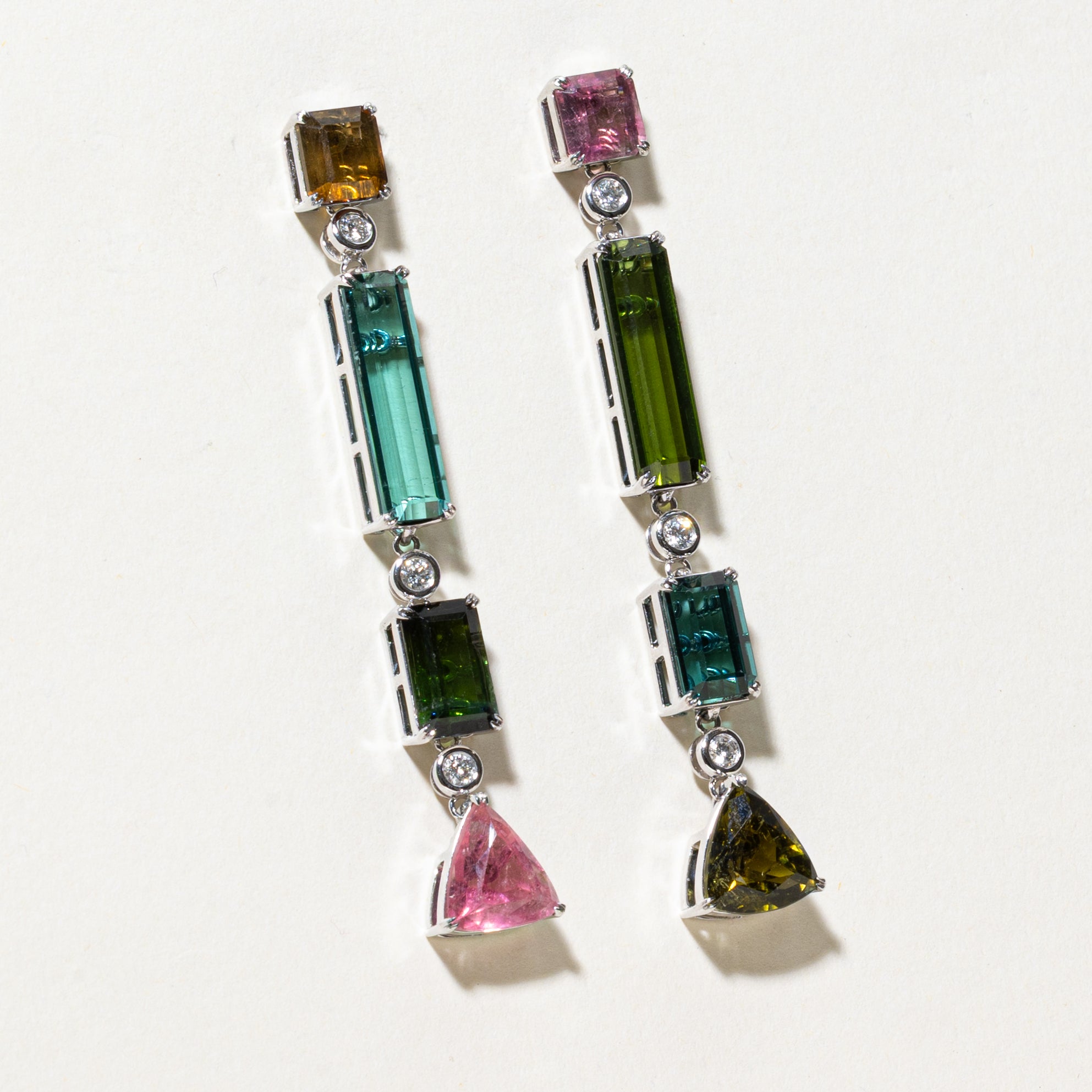 Tourmaline & Diamond Convertible & Modular Pendant/Drop Earrings | 0.36ctw | 21.45ctw