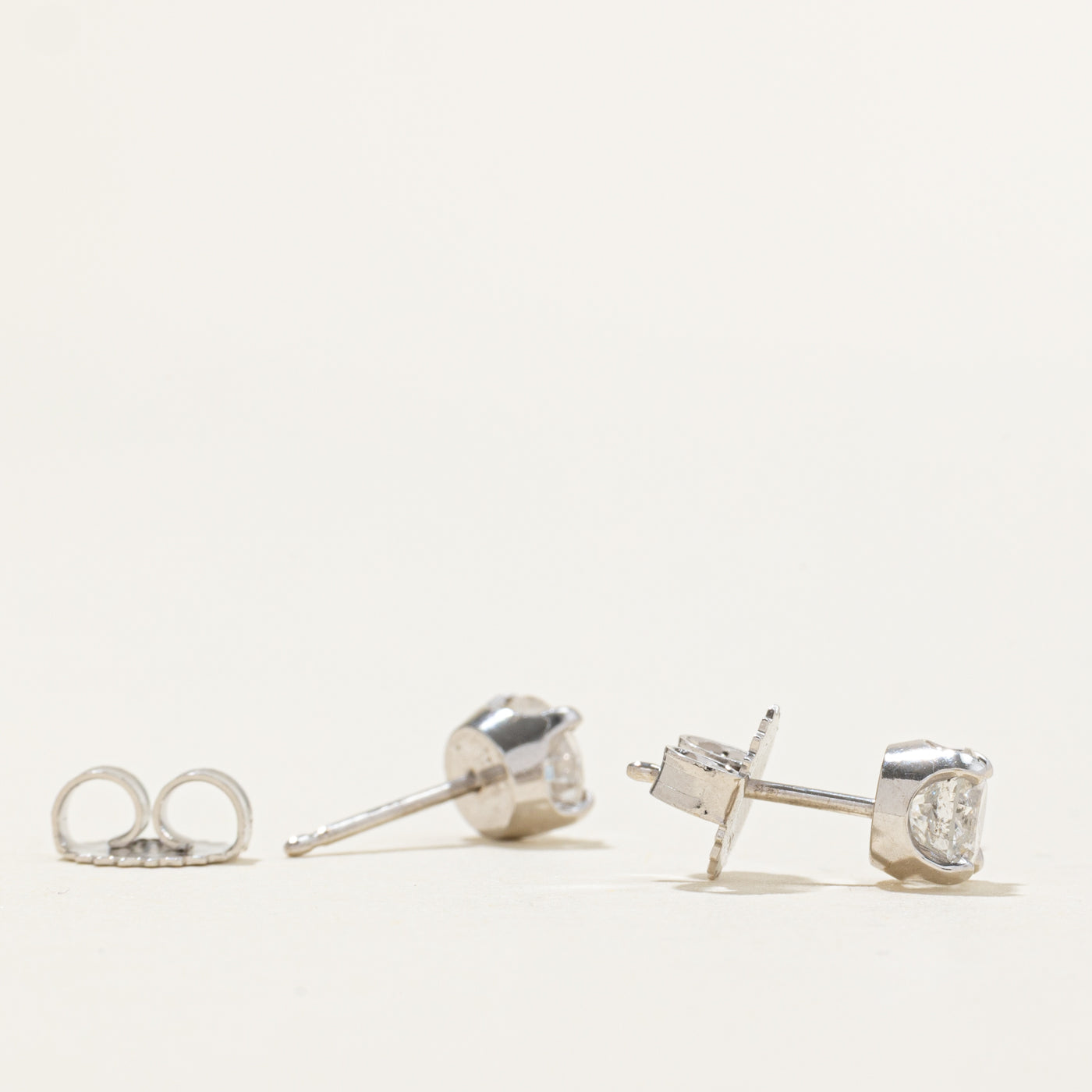 Boucles d'oreilles solitaire en diamant | 1,02 ct