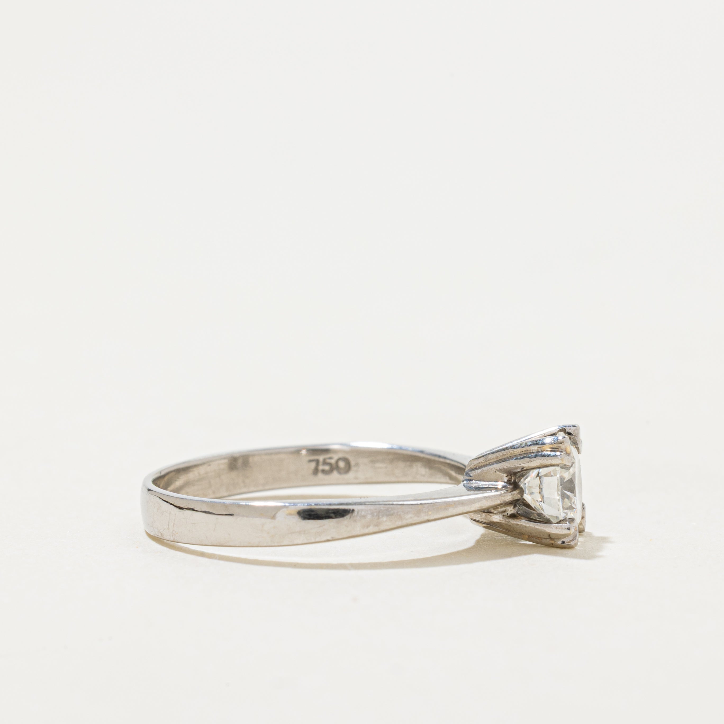 Bague de fiançailles solitaire en or 18 carats avec diamant de 0,50 ct | Taille 4,5