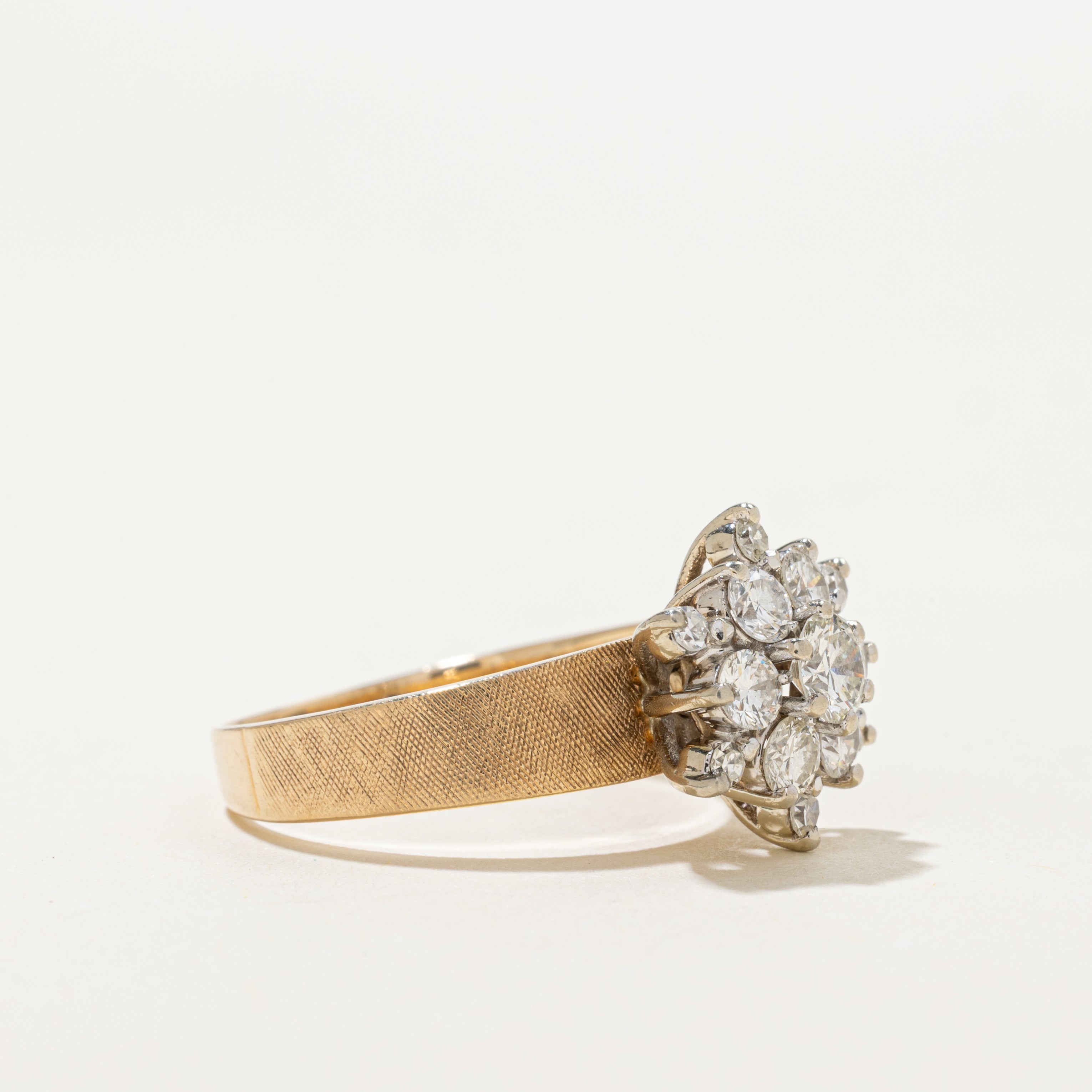 18k Diamond Petal Cluster Ring | 0.97ctw | SZ 7.25