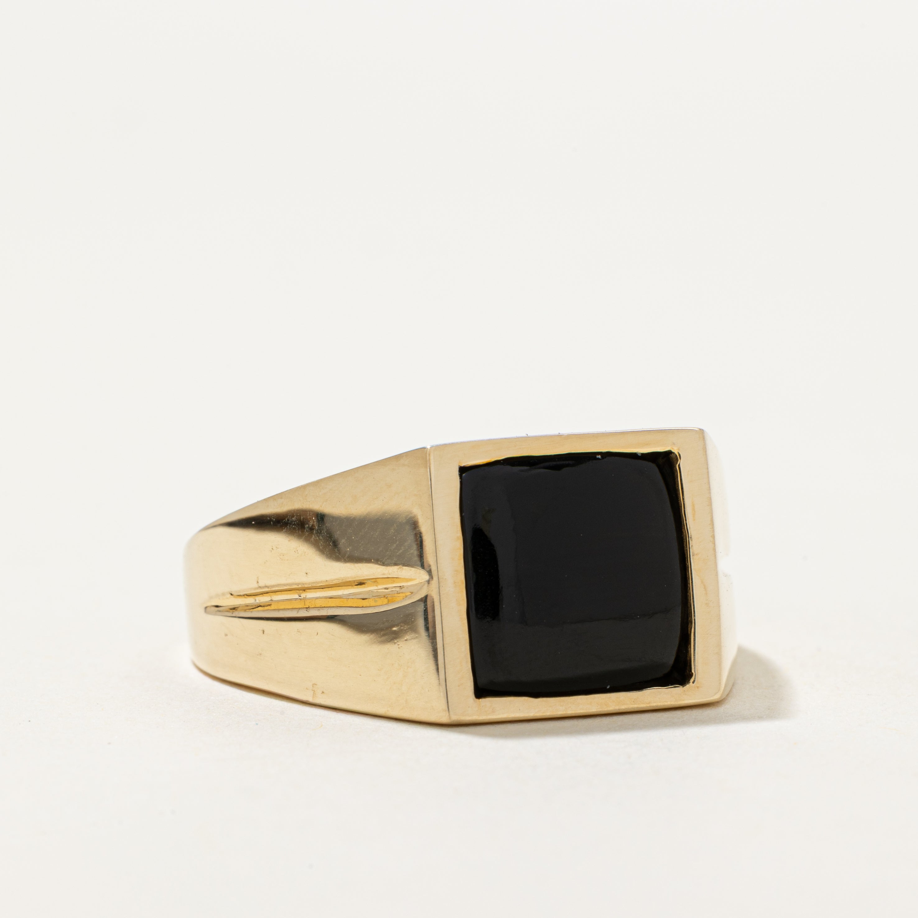 Square Cabochon Onyx Signet Ring | 4.00ct | SZ 11