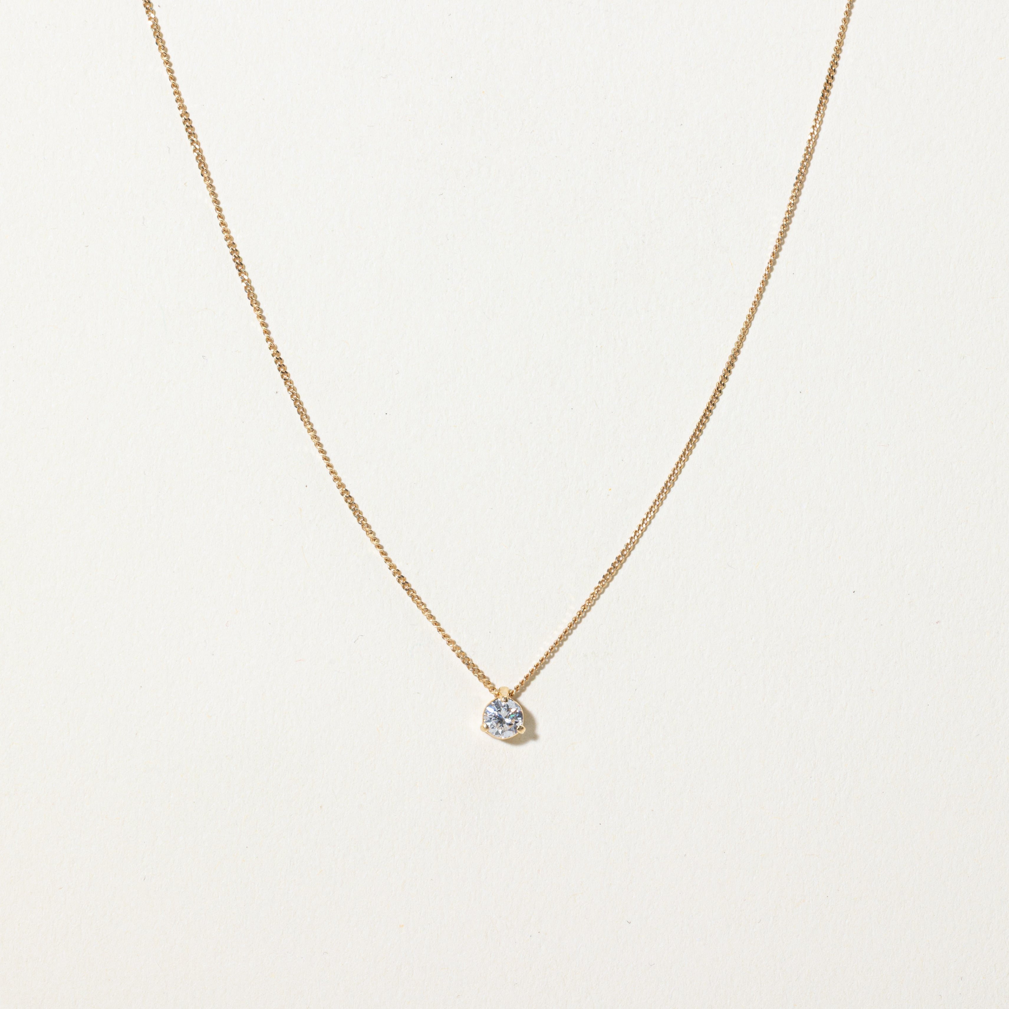 Collier pendentif en or 18 carats serti de diamants canadiens | 0,21 ct | 43 cm