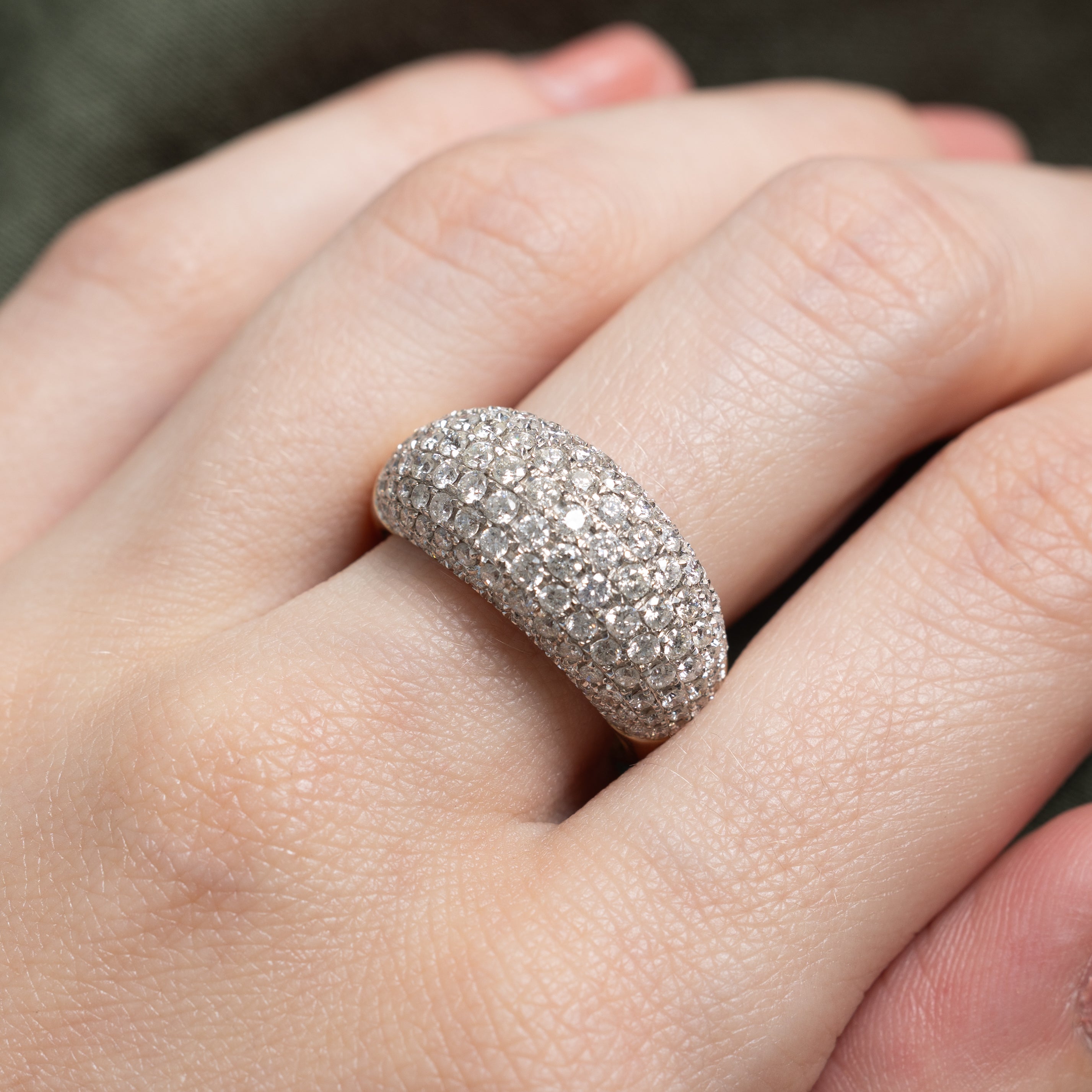 18k Pave Set Diamond Dome Ring | 2.00ctw | SZ 7.25
