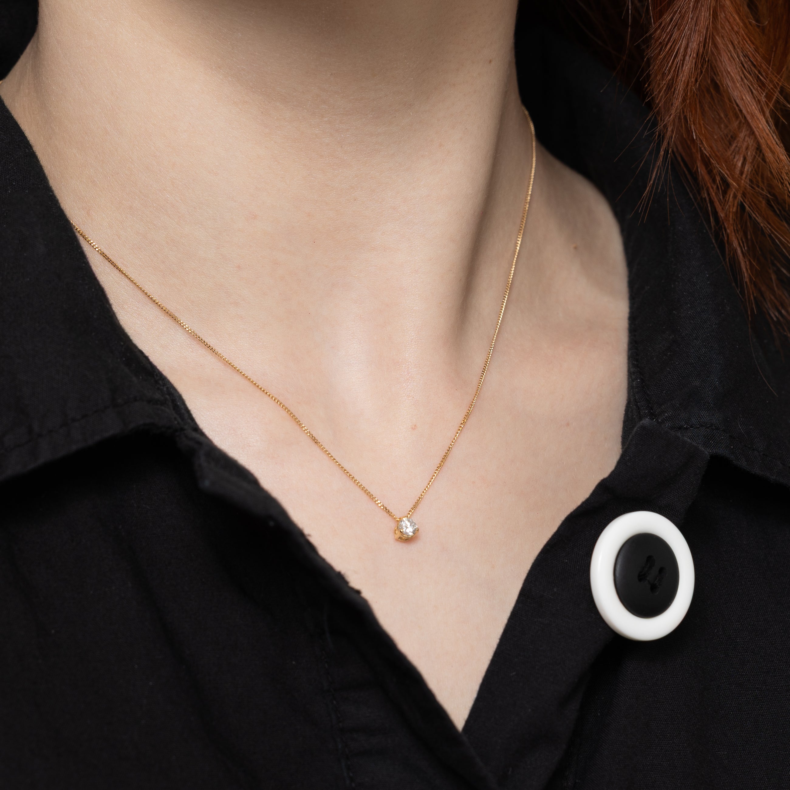 Collier pendentif en or 18 carats serti de diamants canadiens | 0,21 ct | 43 cm