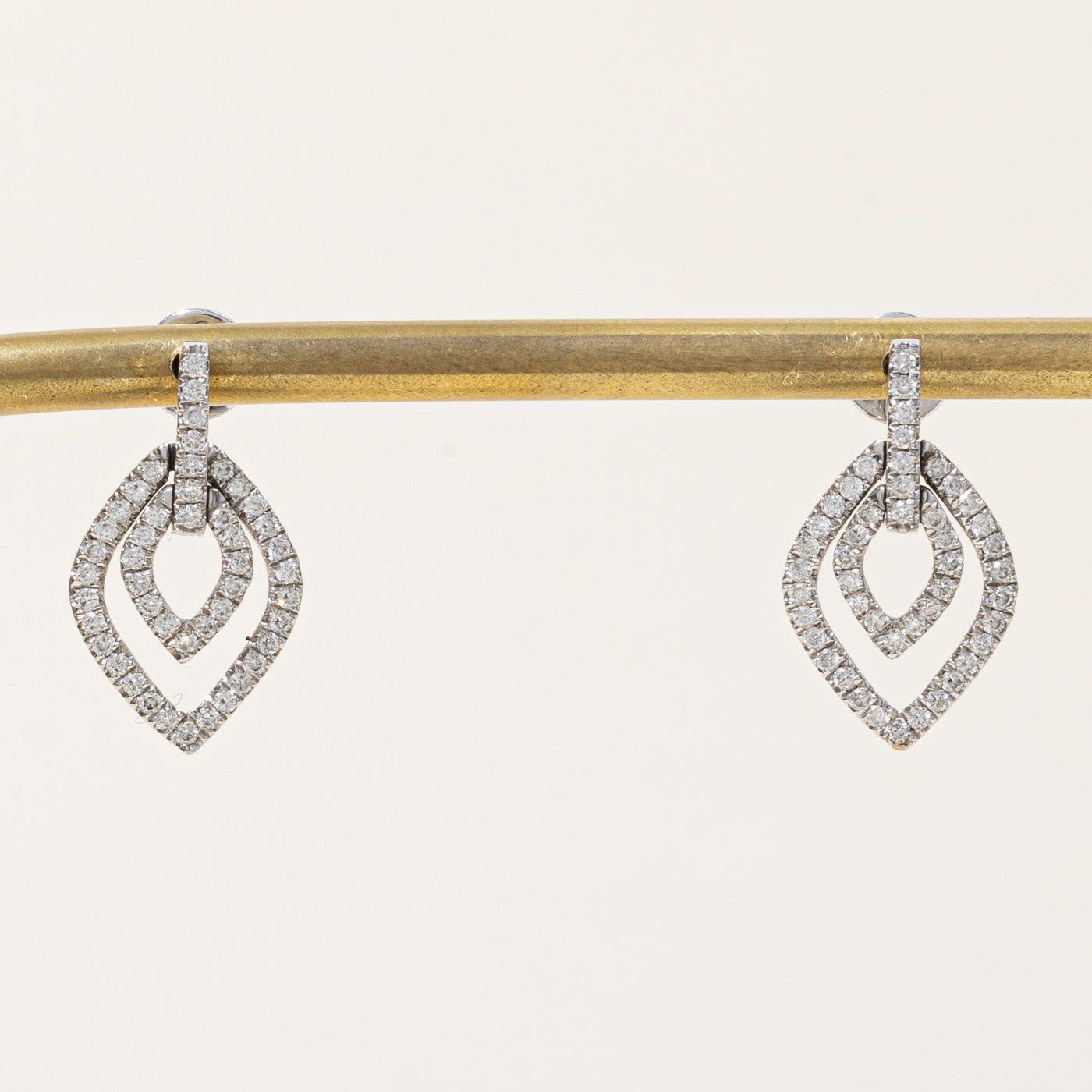 Double Marquise Shaped Diamond Drop Earrings | 0.61ctw |
