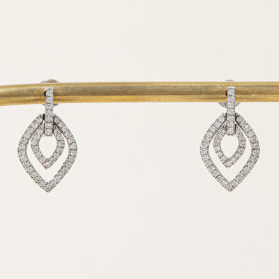 Double Marquise Shaped Diamond Drop Earrings | 0.61ctw |