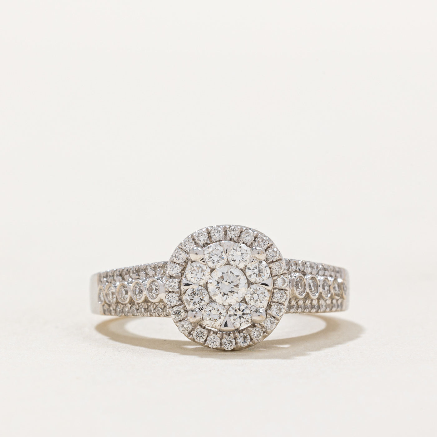 Diamond Cluster Engagement Ring | 0.80ctw | SZ 5.25 |