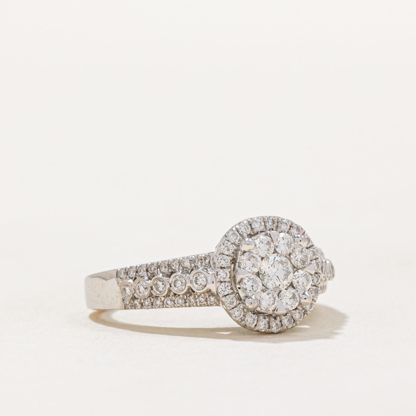 Diamond Cluster Engagement Ring | 0.80ctw | SZ 5.25 |