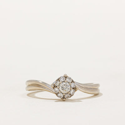 Diamond Halo Bypass Engagement Ring | 0.27ctw | SZ 7.5 |