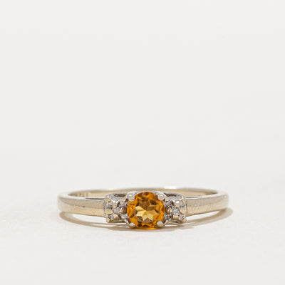 Citrine & Diamond Ring | 0.19ct, 0.01ctw | SZ 6.75 |