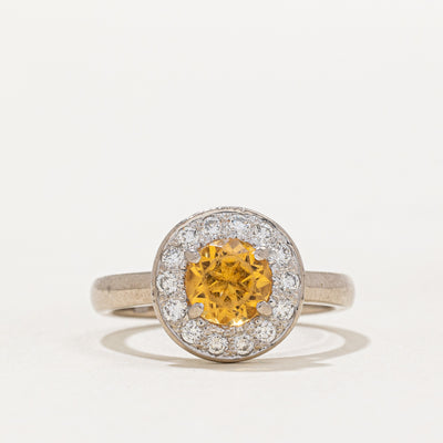 Citrine & Diamond Halo Ring | 0.75ct, 0.28ctw | SZ 5.75 |