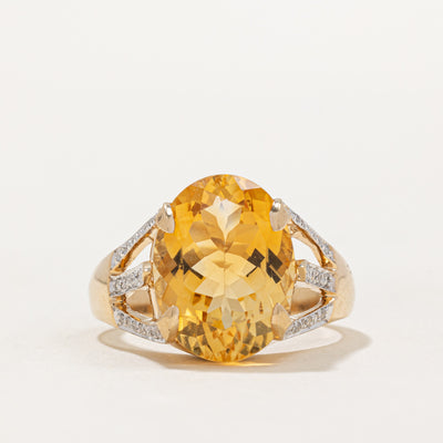 Citrine & Diamond Cocktail Ring | 7.20ct, 0.23ctw | SZ 10.5 |