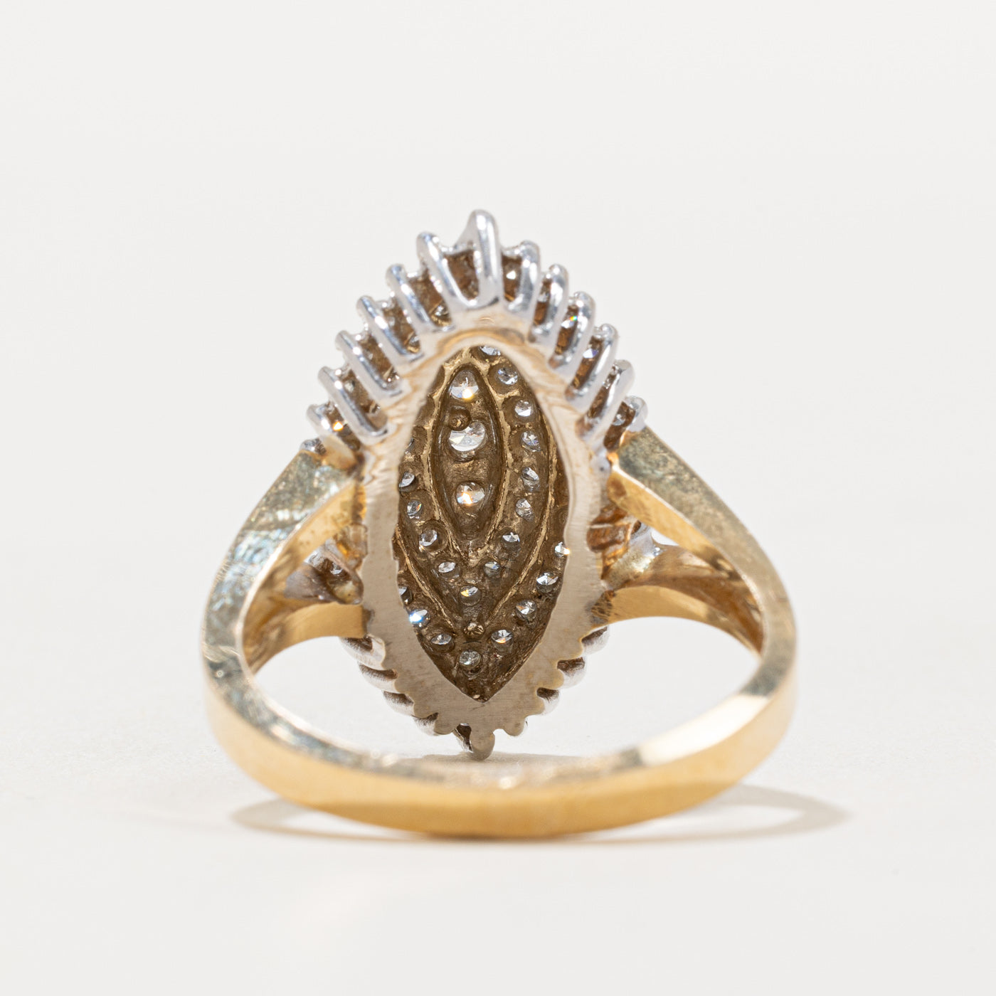 Diamond Marquise Shaped Cocktail Ring | 0.89ctw | SZ 7.75 |