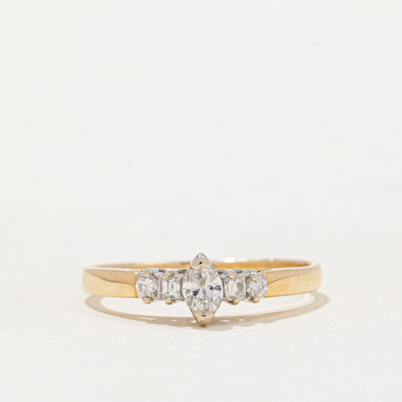 Bague en diamant taille marquise | 0,25 ct | Taille 6,75 | 
