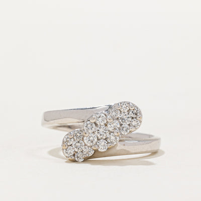 Diamond Cluster Bypass Ring | 0.50ctw | SZ 7.25 |