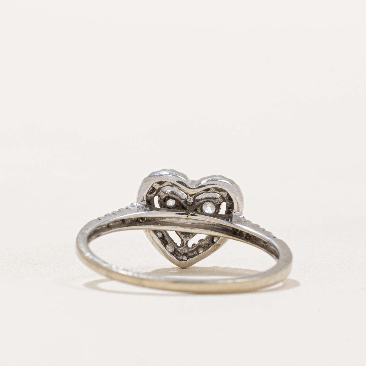 Bague cœur en diamant | 0,26 ct | Taille 7,5 | 