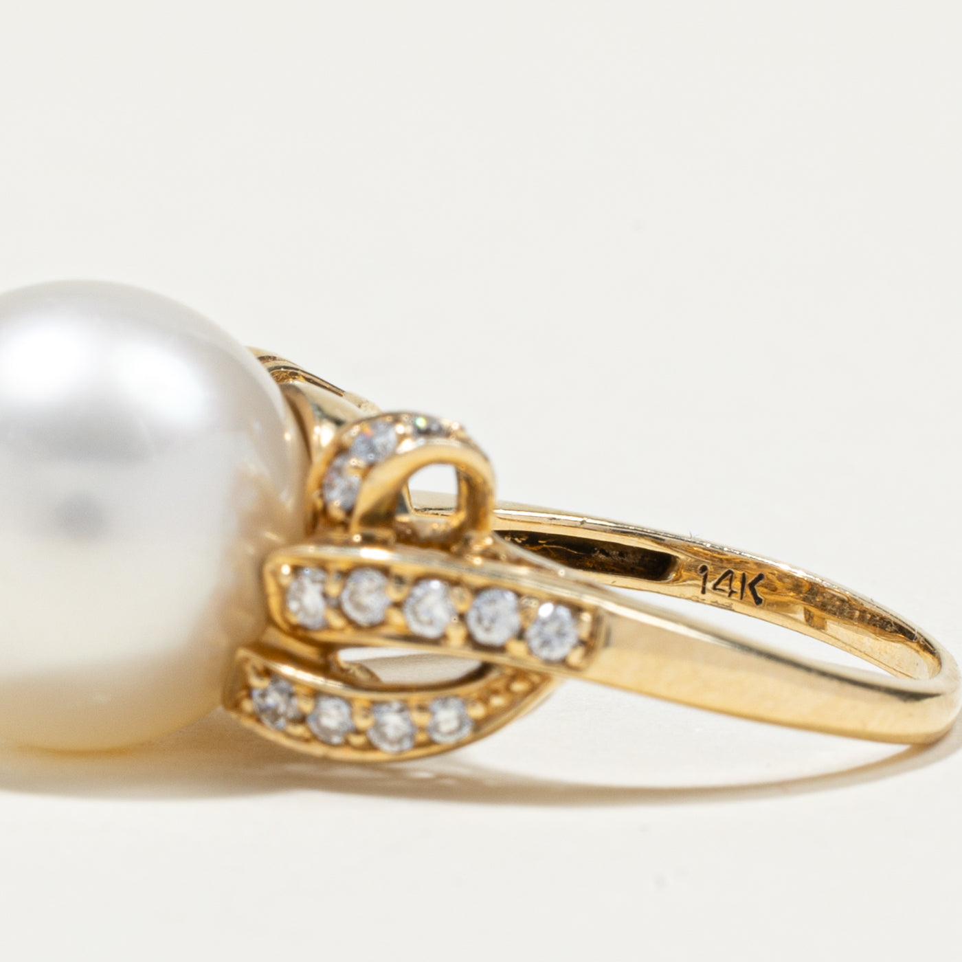 South Sea Pearl & Diamond Cocktail Ring | 0.28ctw | SZ 5.25