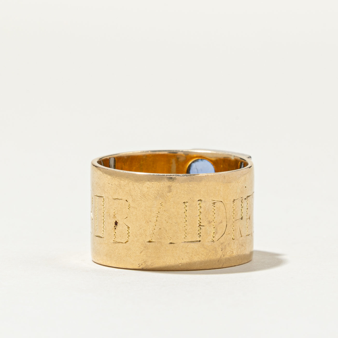 Three Stone Diagonal Set Blue Sapphire Cigar Band | 1.73ctw | SZ 7.5