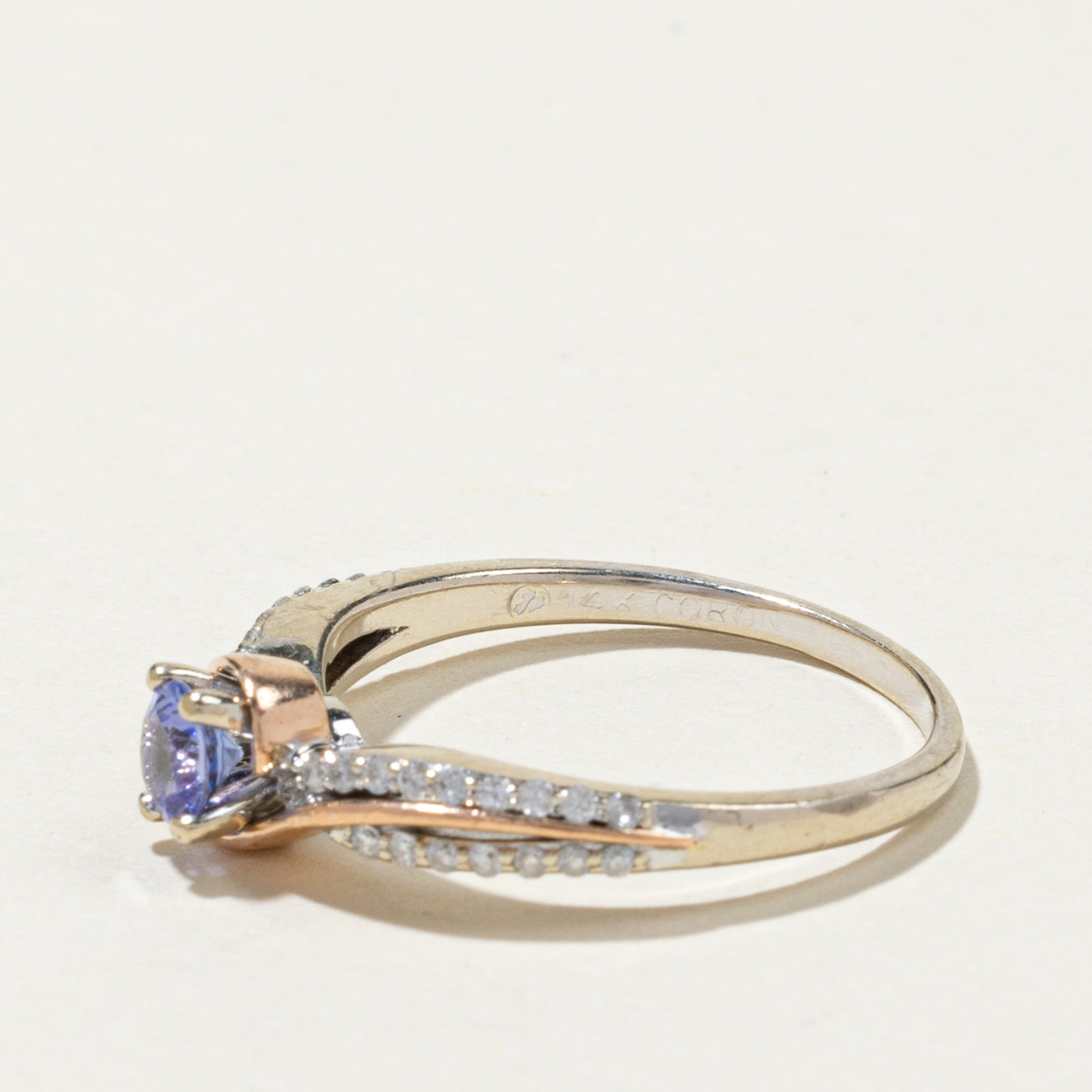 14K Tanzanite & Diamond Bypass Ring | 0.38ct, 0.27ctw | SZ 8