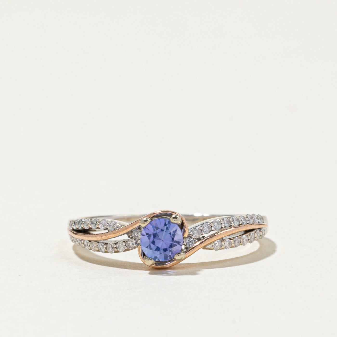 14K Tanzanite & Diamond Bypass Ring | 0.38ct, 0.27ctw | SZ 8