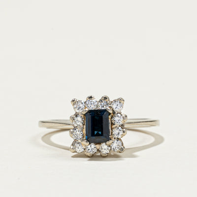 High Set Sapphire & Diamond Petal Ring | 0.50ct, 0.30ctw | SZ 5