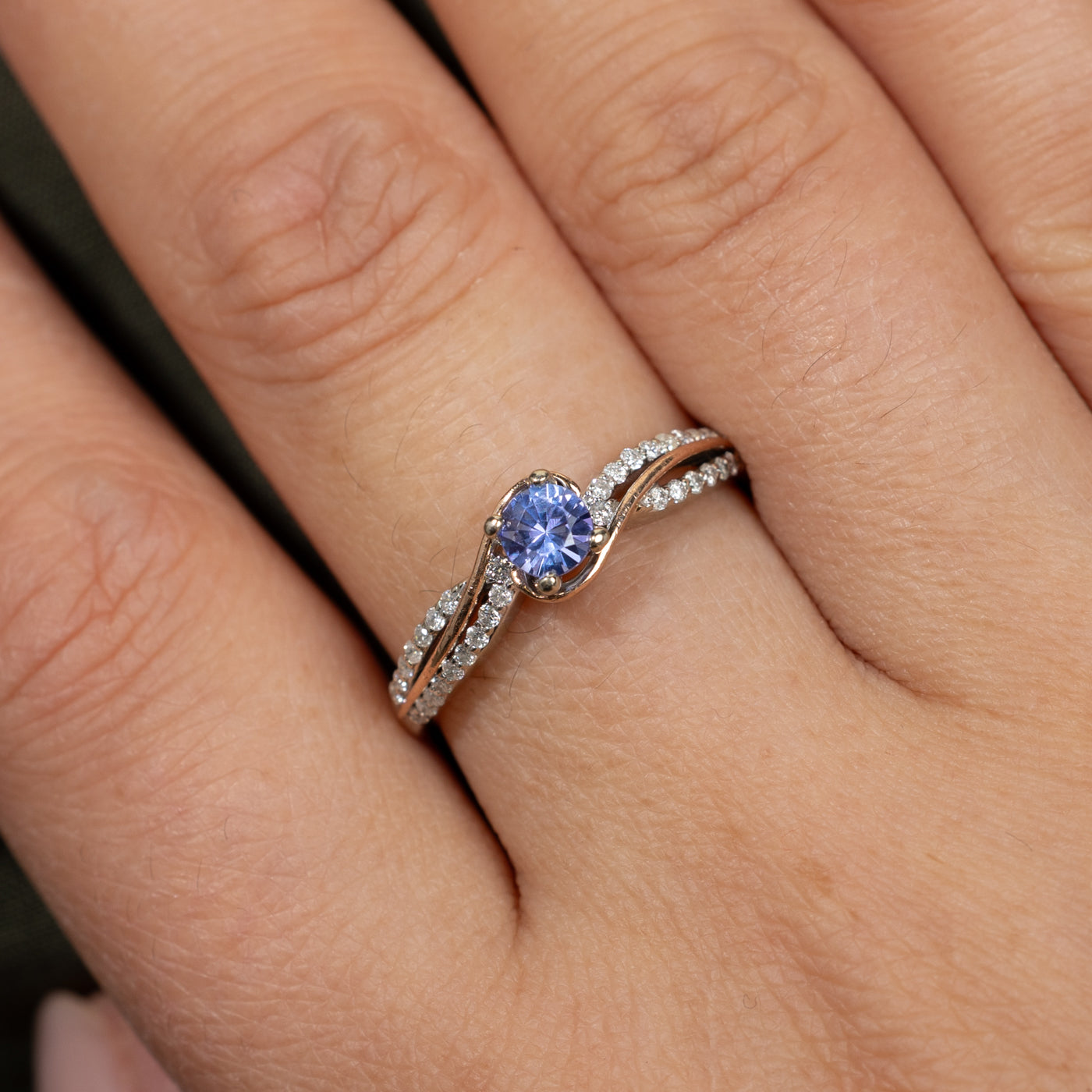 14K Tanzanite & Diamond Bypass Ring | 0.38ct, 0.27ctw | SZ 8
