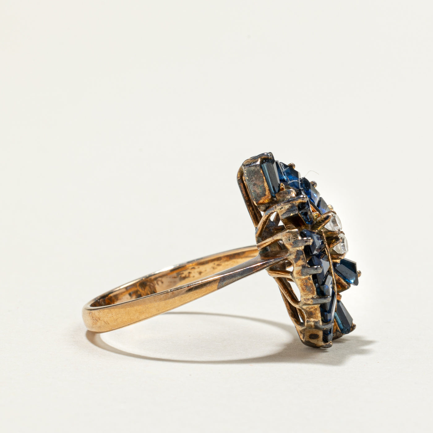 Sapphire & Diamond Cluster Cocktail Ring | 2.42ctw, 0.07ctw | SZ 6.5