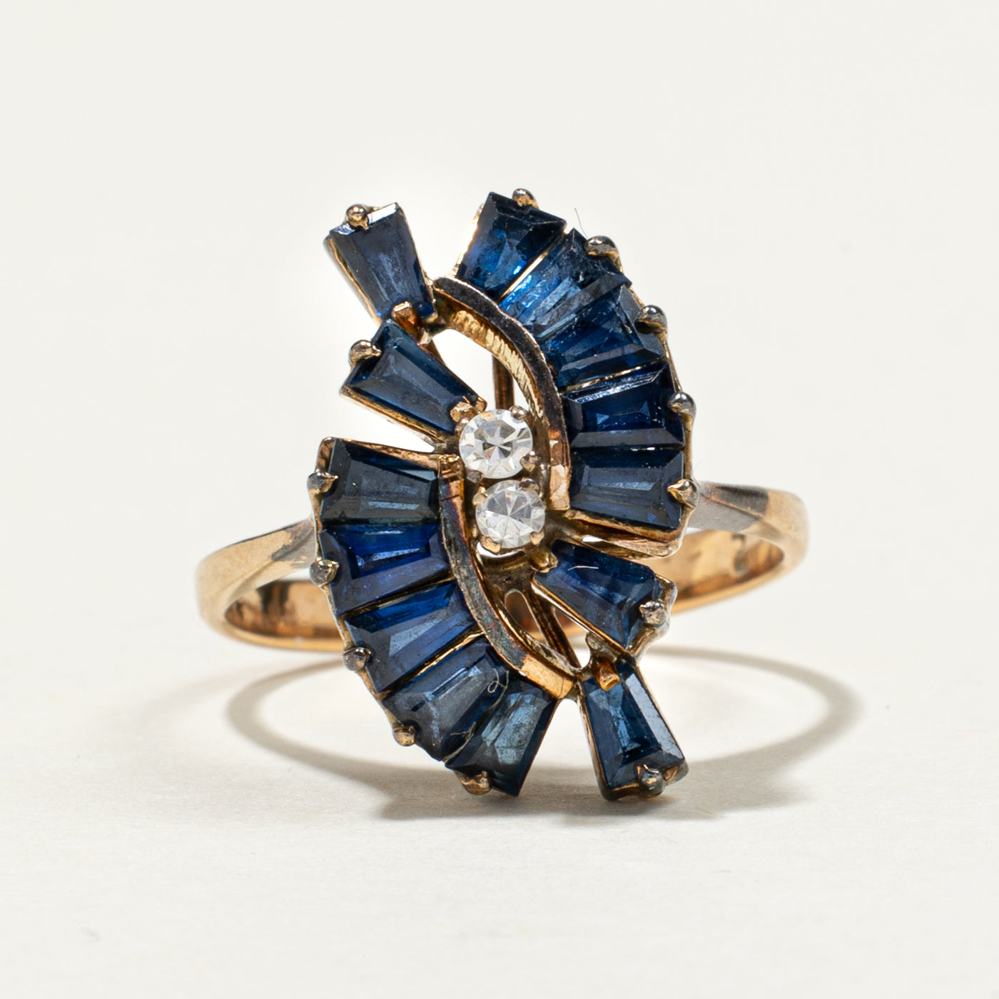 Sapphire & Diamond Cluster Cocktail Ring | 2.42ctw, 0.07ctw | SZ 6.5