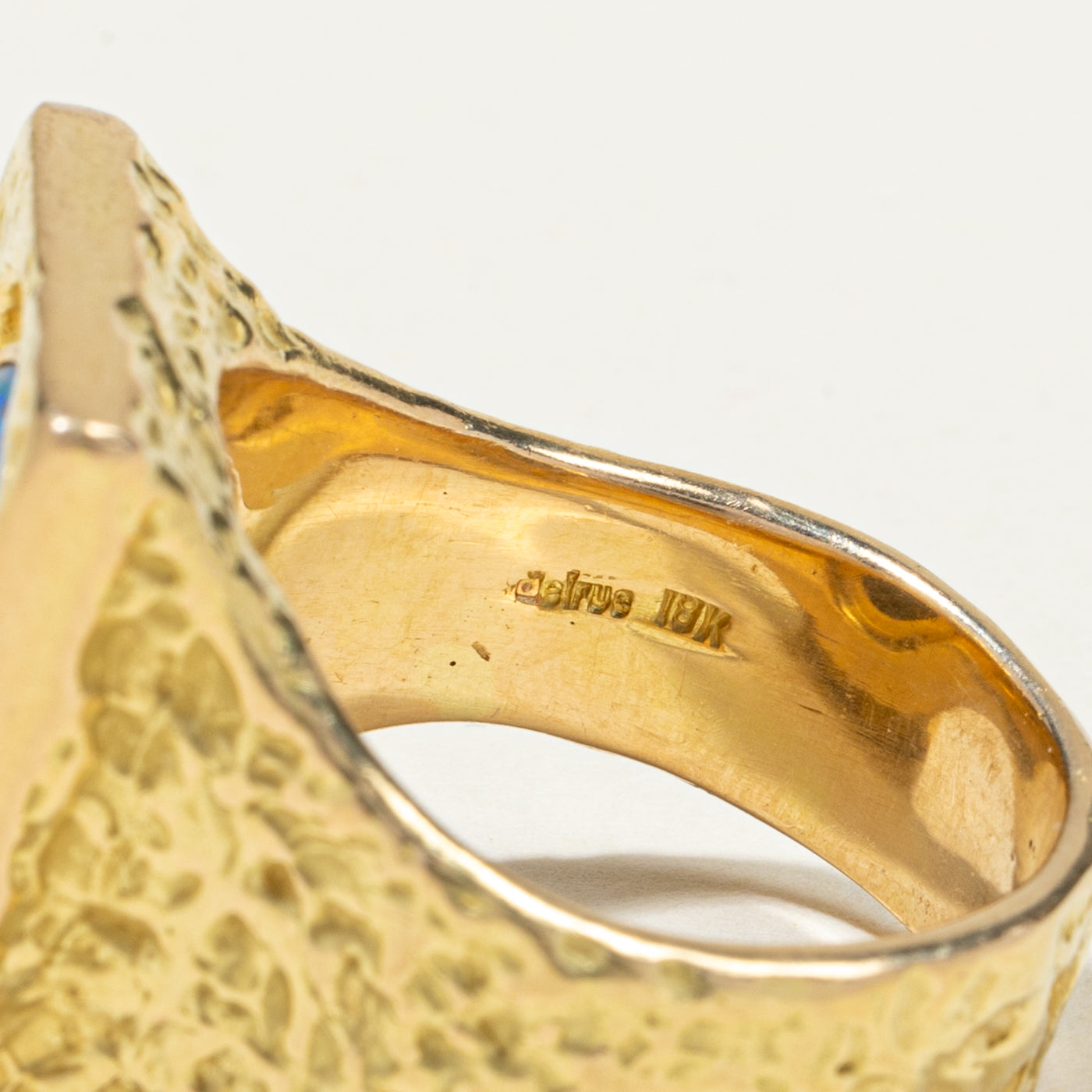 Opal Doublet Textured Cocktail Ring | 3.52ct | SZ 10