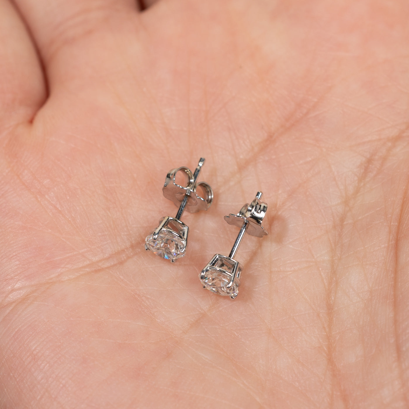 14K White Gold Diamond Stud Earrings | 0.98ctw