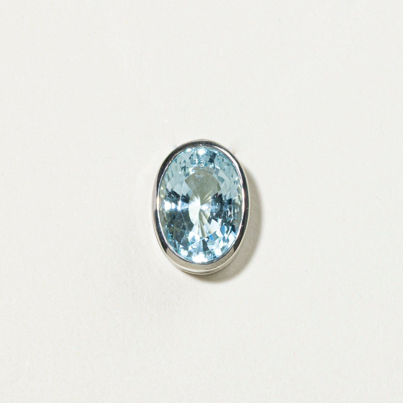 Oval Cut Bezel Set Aquamarine Pendant | 4.97ct