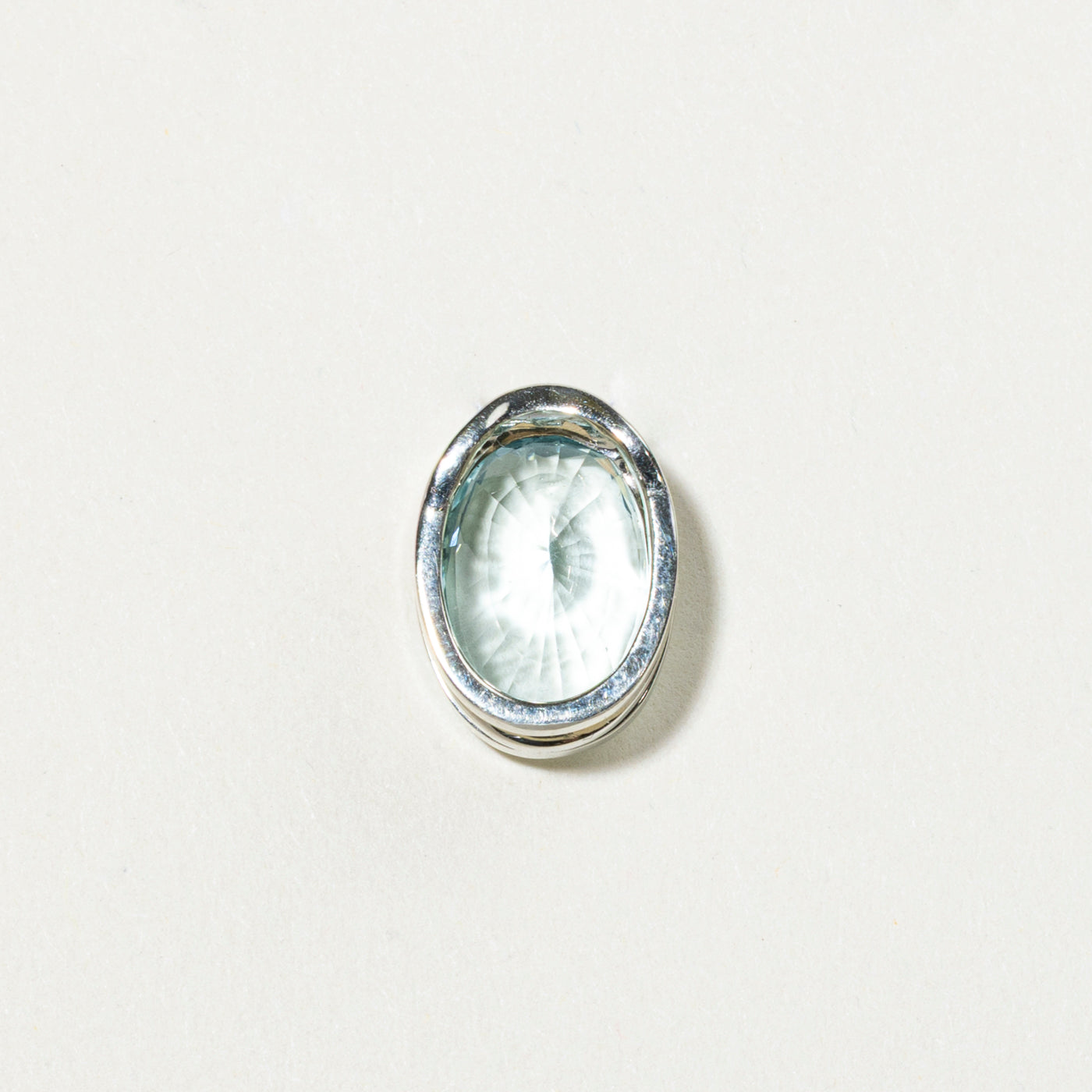 Oval Cut Bezel Set Aquamarine Pendant | 4.97ct