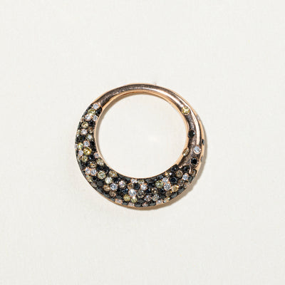 'Effy' Multi Coloured Diamond Circle Pendant | 1.76ctw
