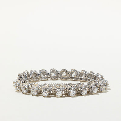 18K White Gold Vintage Diamond Tennis Bracelet | 5.64ctw | 6.5