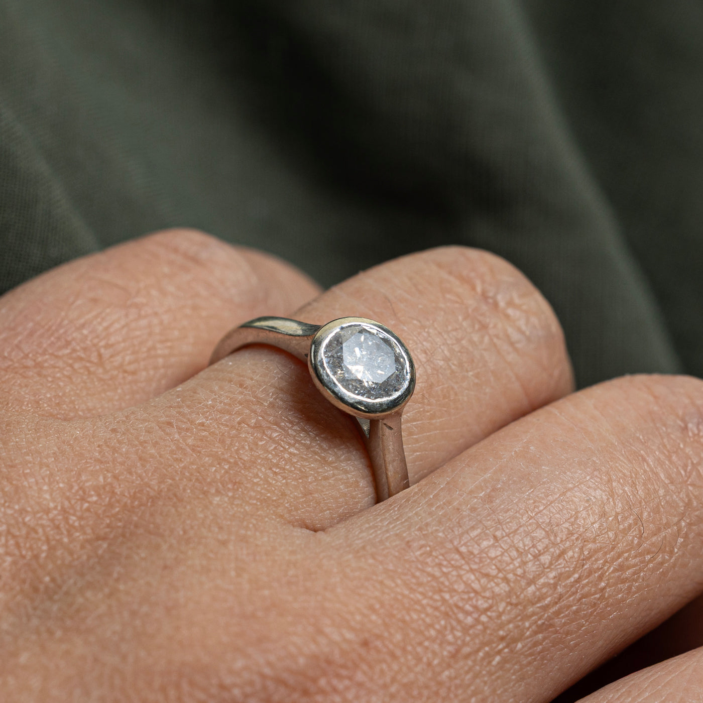 Solitaire Bezel Set Diamond Engagement Ring | 1.11ct I3 H/I | SZ 7.5