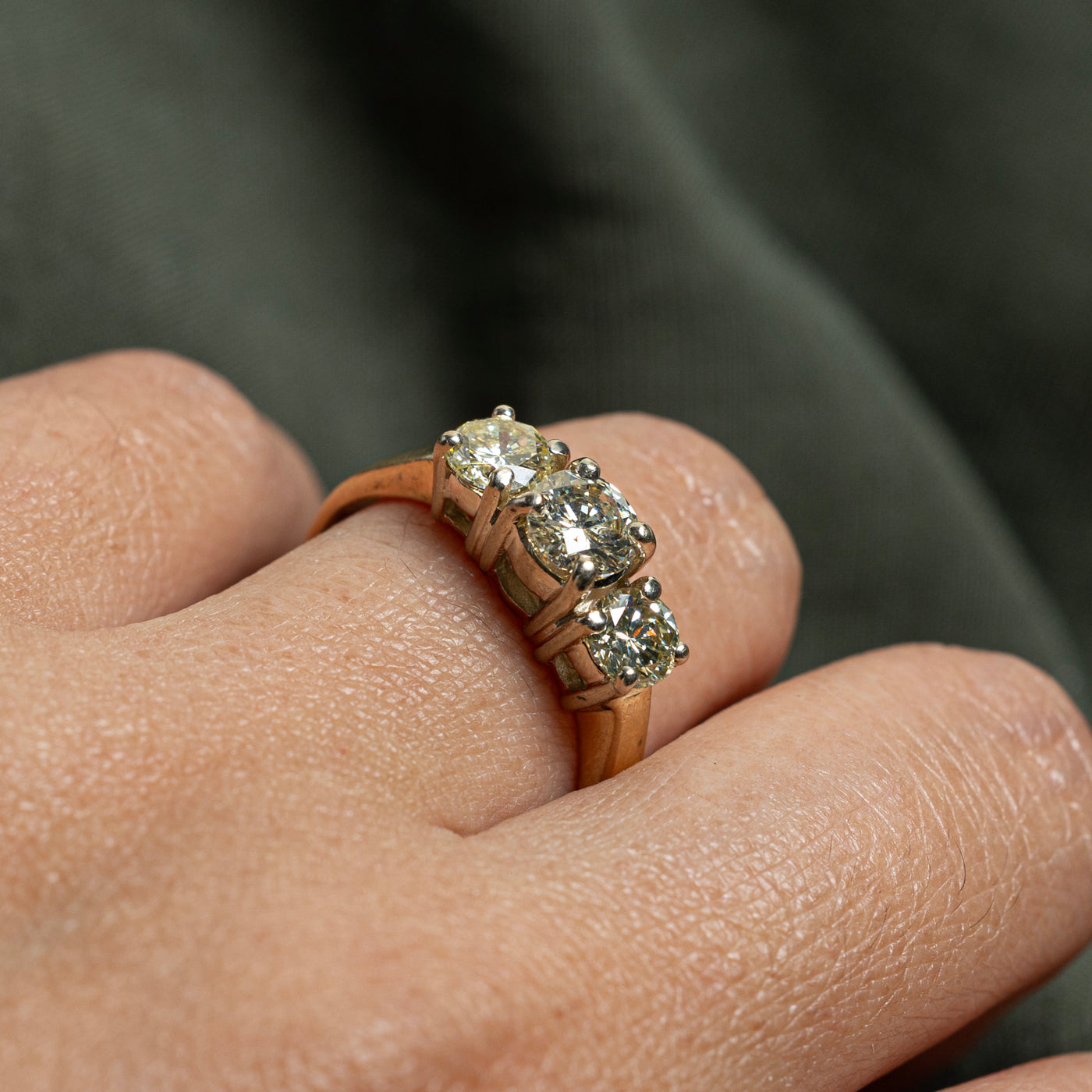 Bague de fiançailles trois diamants | 1,67 ct | Taille 9,25 