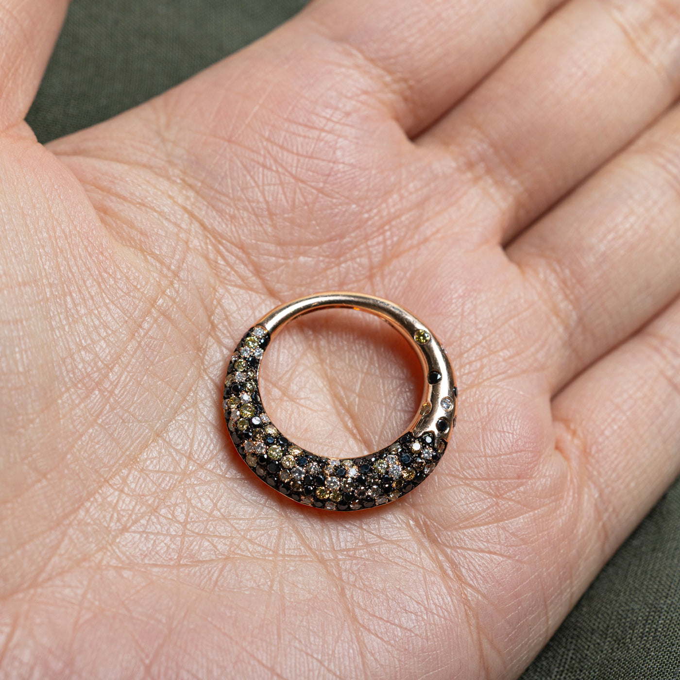 'Effy' Multi Coloured Diamond Circle Pendant | 1.76ctw