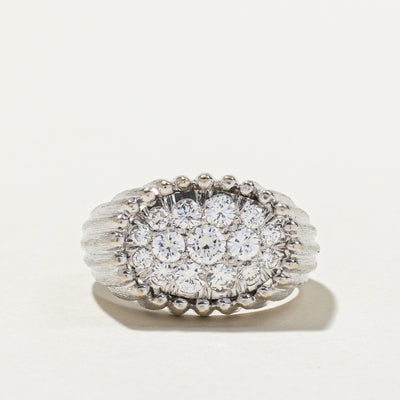 Diamond Oval Cluster Cocktail Ring | 1.25ctw | SZ 8