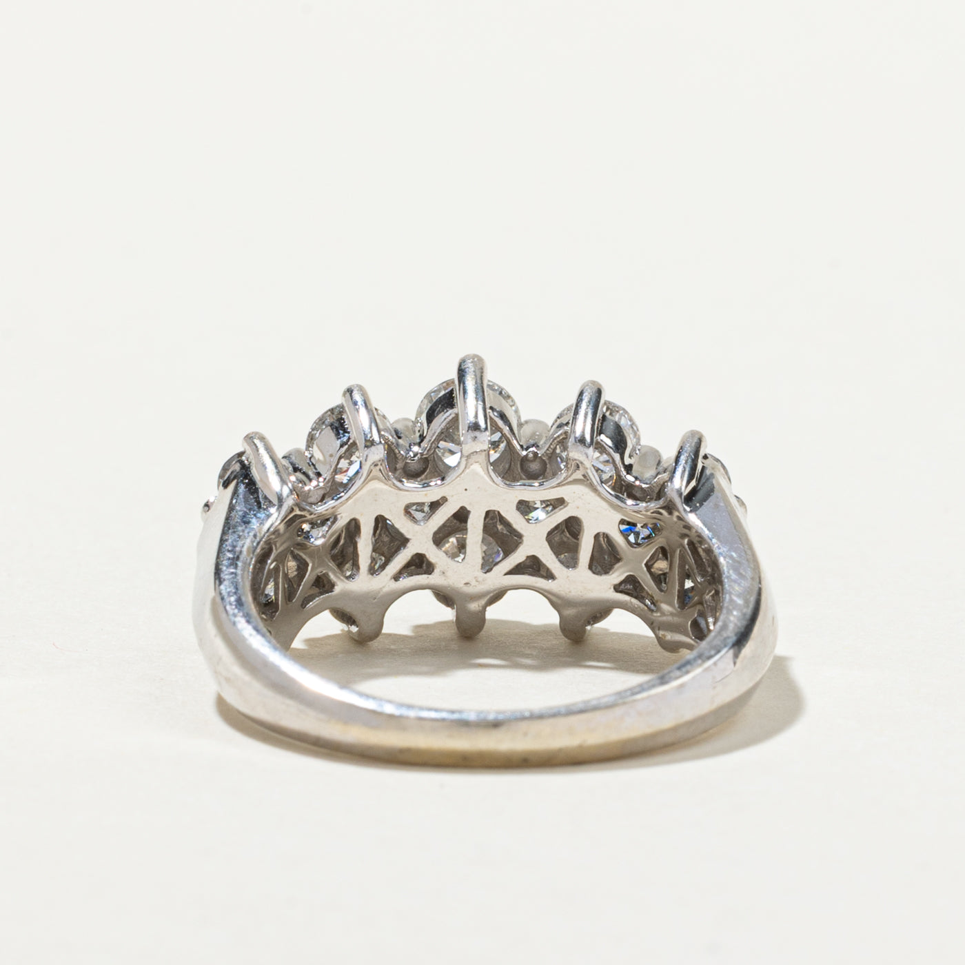 Bague triple rangée de diamants | 2,01 ct | Taille 7 
