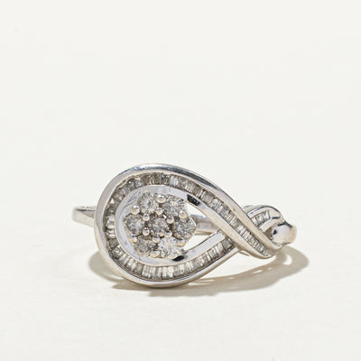 Diamond Cluster Cross Over Ring | 0.46ctw | SZ 5.75
