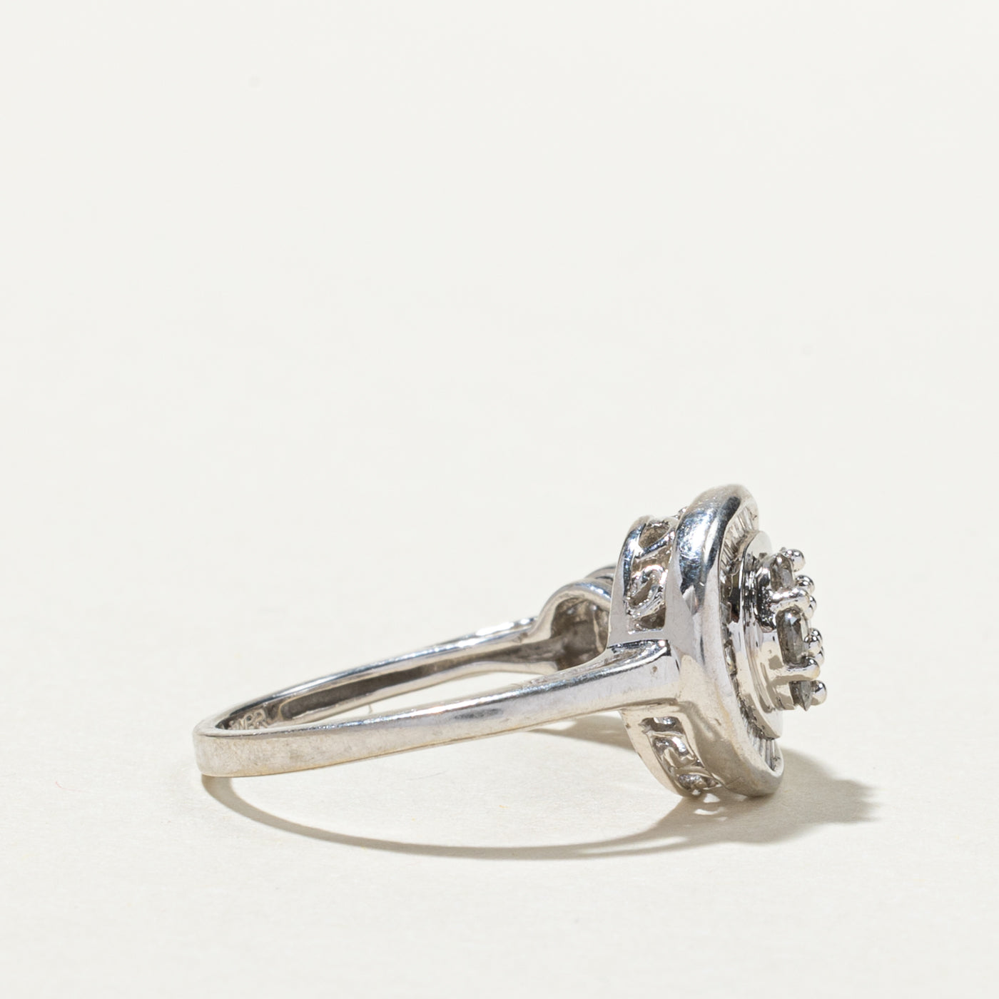 Diamond Cluster Cross Over Ring | 0.46ctw | SZ 5.75