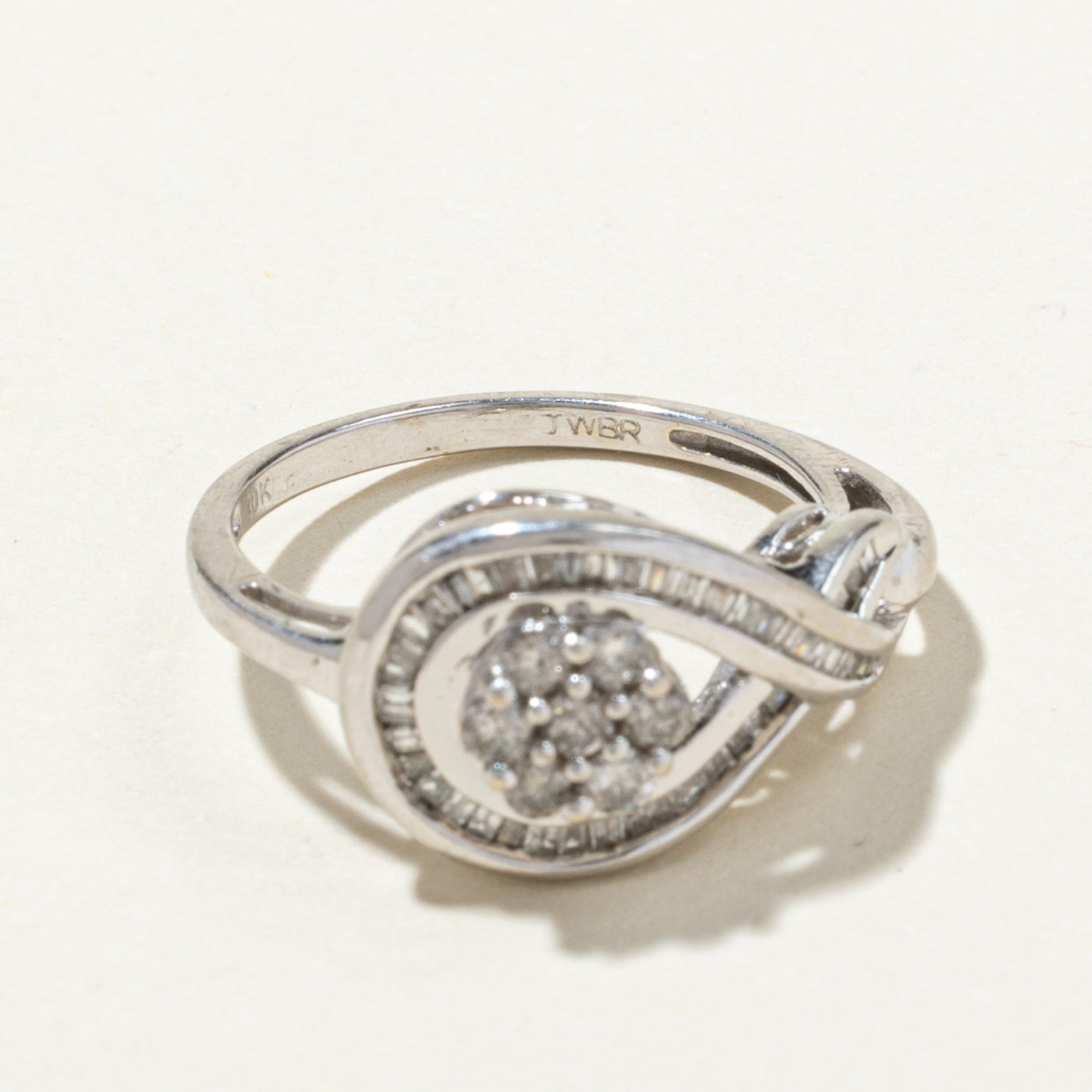 Diamond Cluster Cross Over Ring | 0.46ctw | SZ 5.75