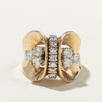Diamond Column Cocktail Ring | 0.80ctw | SZ 6.25