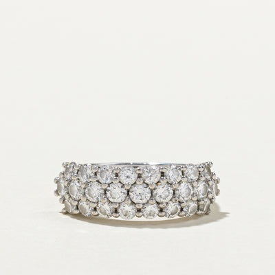 Pavé Set Triple Row Diamond Ring | 2.15ctw | SZ 6.75