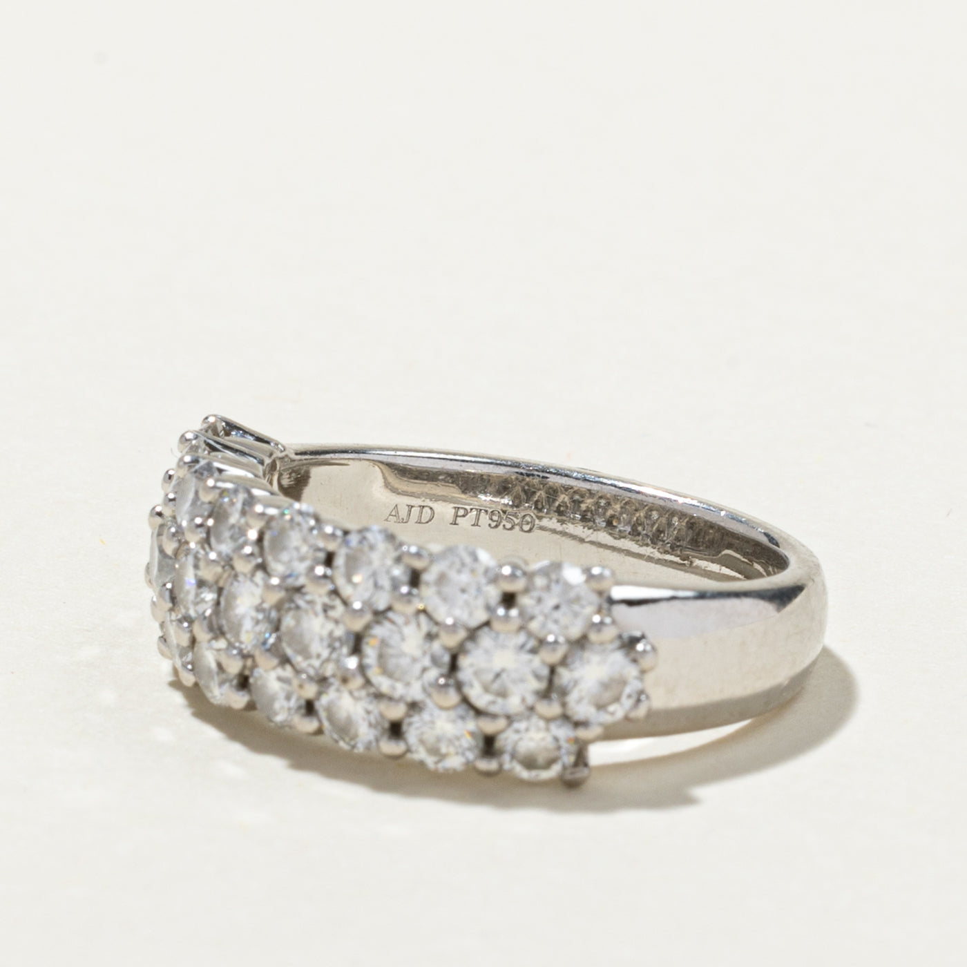 Pavé Set Triple Row Diamond Ring | 2.15ctw | SZ 6.75