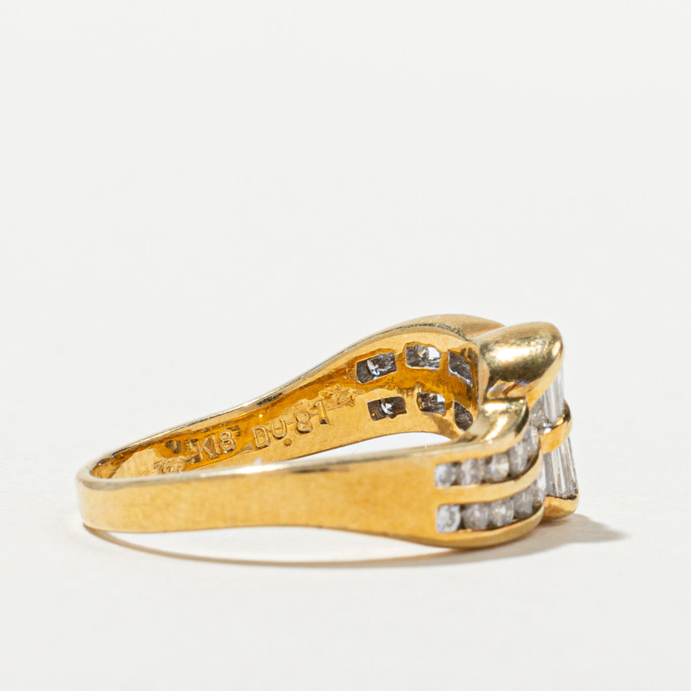 Channel Set Diamond Wave Ring | 0.81ctw | SZ 6.5