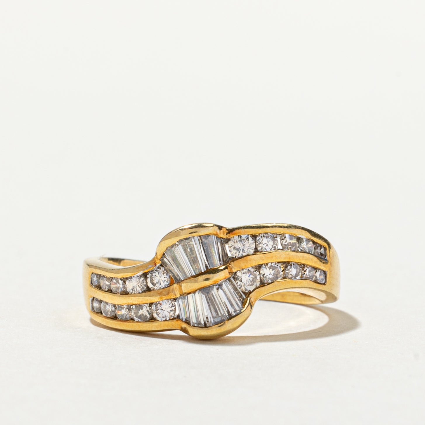 Channel Set Diamond Wave Ring | 0.81ctw | SZ 6.5