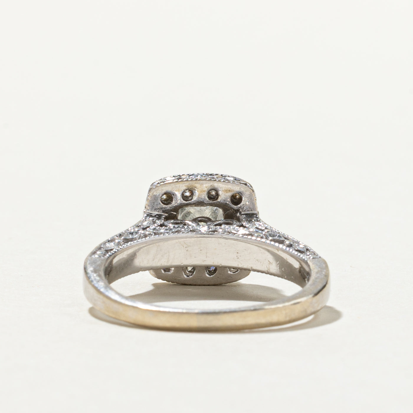 Princess Cut Diamond Halo Engagement Ring | 0.71ctw | SZ 5.5