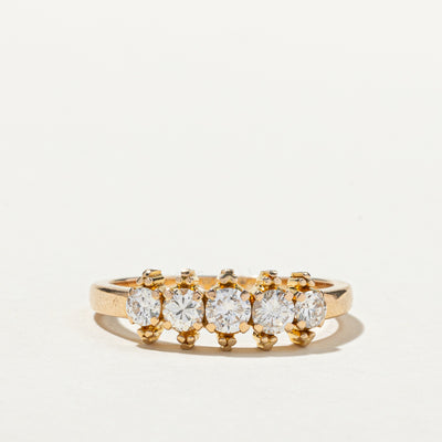 10k Rose Gold Five Stone Diamond Ring | 0.75ctw | SZ 9.5