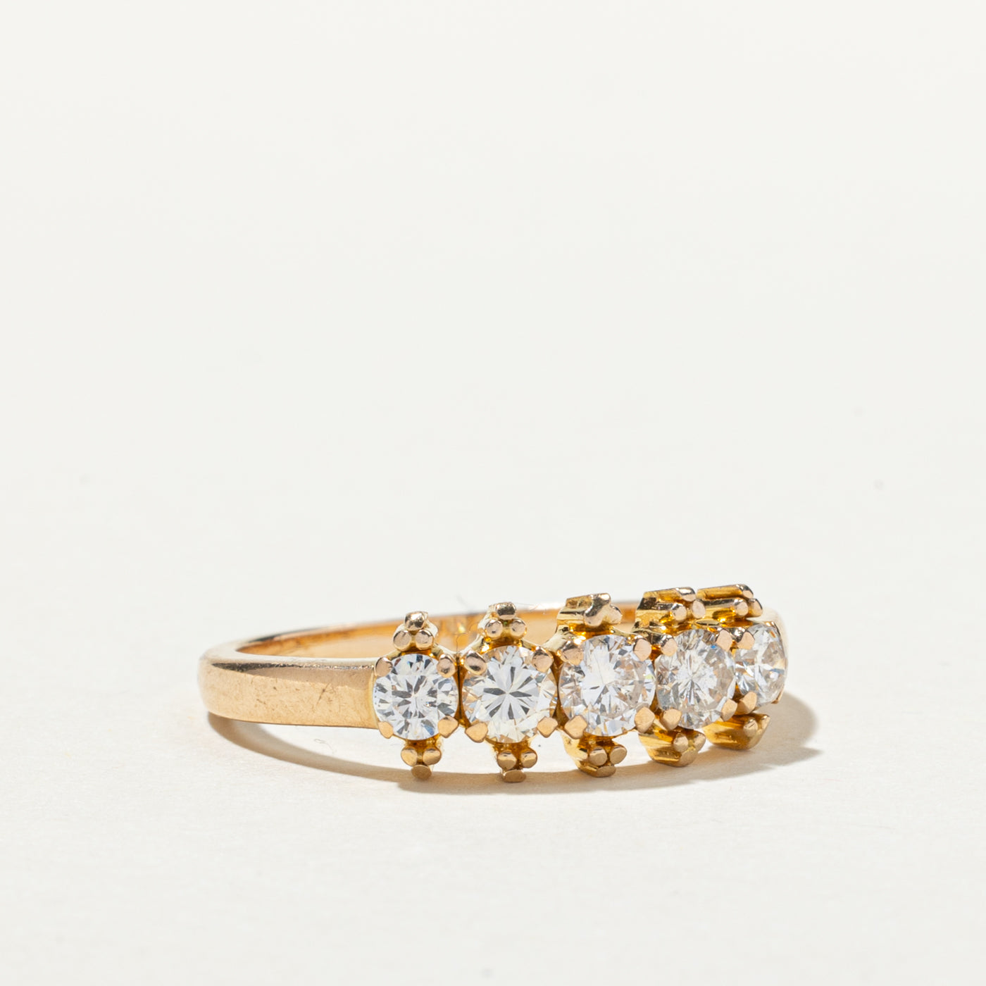 10k Rose Gold Five Stone Diamond Ring | 0.75ctw | SZ 9.5